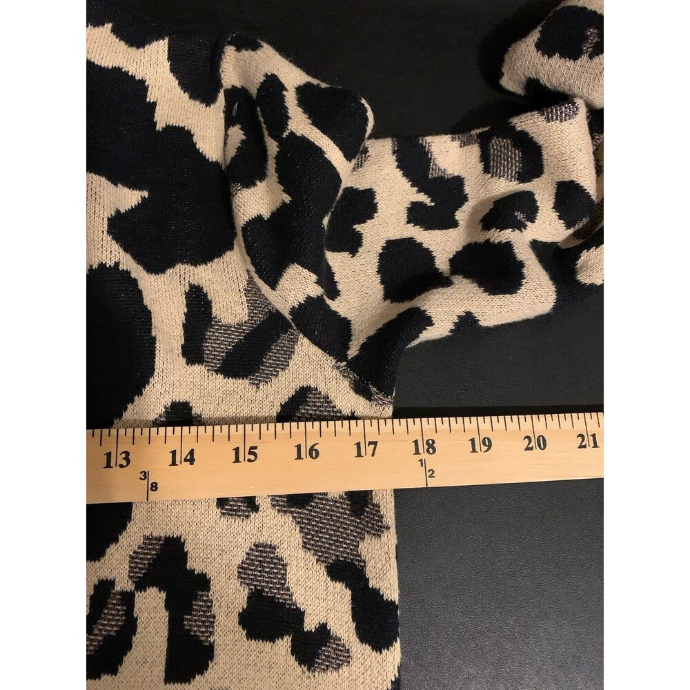 Chicos Size 0 Petite 0P Womens Small Petite Cardigan Open Leopard Print Pockets - Picture 5 of 6